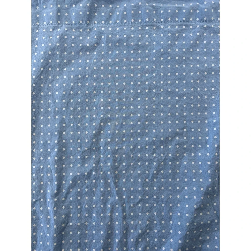 Lauren Ralph Lauren Flat Sheet Queen Polka Dots Blue & White - Picture 2 of 5